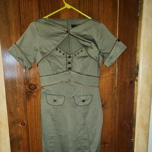 Retro Army Wiggle dress